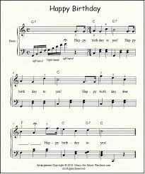 Happy Birthday Piano Music With Basic Chords In The Left Hand At Music For Music Teachers Com Happy Birthday Piano Sheet Music Happy Birthday Music