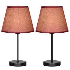 Bedroom light fixture options don't stop at lamps, either. Modern Bedside Table Lamp Set Of 2 Vintage Red Walmart Com Walmart Com