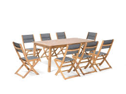 akacfa kerti garnitura 8 fore szurke textil szekekkel cesana beliani hu jardins en bois table exterieur bois ensemble de jardin