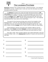 They persevered through great challenges and achieved their goal to learn about the new. Louisiana Purchase Worksheet Have Fun Teaching
