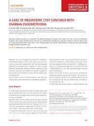 Survey reveals widespread ovarian cancer misdiagnosis. Pdf A Case Of Mesenteric Cyst Confused With Ovarian Endometrioma