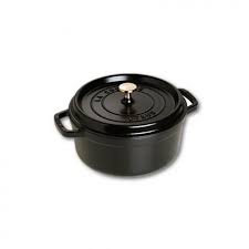 Staub terrine rectangular 30cm x 11cm black. Round Cast Iron Cocotte 9 4 24 Cm Black Fundamentals Staub