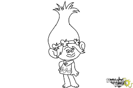 High quality free printable coloring, drawing, painting pages here for boys, girls, children. How To Draw Poppy From Trolls Drawingnow