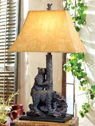 Each lamp being unique and one of a kind for that perfect showcase item. Rustic Table Lamps Foraging Bear Table Lamp Black Forest Decor