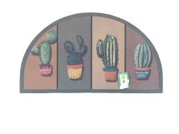Los cactus son plantas nacidas para ambientes secos y hostiles, sobreviviendo absorbiendo la humedad del lugar, son originarios de américa y se estima que empezaron a formarse hace unos 30 o 40 millones de años, 10 millones de años luego de la gran pangea. Felpudos Decarpet Felpudo Entrada Casa Original Divertido Moderno Fibra Poliester Fregable Cactus Gris 40x70 Hogar Y Cocina Reskill Uom Gr