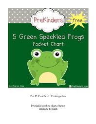 Five Green Speckled Frogs Pocket Chart Printables Template