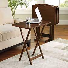 Unlike the cheap metal snack trays of the past, all of the snack tables below feature high quality construction with a modern contemporary design. Mainstay 5 Piece Tray Table Set Folding Wood Tv Game Snack Dinner Couch Laptop Stand 1 Buy Online In Macau At Macau Desertcart Com Productid 38070446