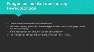 Siapa kata yang berasal dari kata wira? Kewirausahaan Week Ppt Download