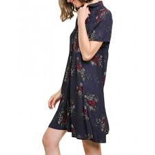 Umgee Womens Floral Button Dress