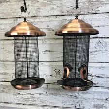 Bird seed preferences chart & keeping feeders clean. 2 X Extra Large Copper Hanging Metal Bird Seed And Nut Feeders I Garden Selections