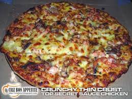 Crunchy Thin Crust Top Secret Sauce Chicken Domino S Pizza Malaysia Food Restaurant Reviews