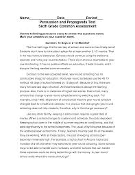 6th Grade Persuasion And Propaganda Common Assessment 3 Persuasive Essays Essay Examples Persuasive Writing Prompts