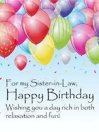 Birthday Wishes To My Sister In Law Fun Confetti Happy Birthday Card For Sister In Law Birthday Greeting Cards By Davia Sister Birthday Card Birthday Greetings For Sister Birthday Greetings