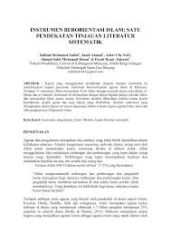 Pdf Instrumen Berorientasi Islam Satu Pendekatan Tinjauan Literatur Sistematik