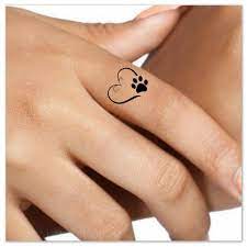 Temporary Tattoo 4 Heart Paw Finger Fake Tattoos Waterproof Etsy In 2021 Finger Tattoos Fake Tattoos Time Tattoos