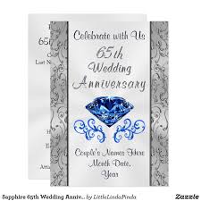 Sapphire 65th Wedding Anniversary Invitations Zazzle Com 65th Wedding Anniversary Anniversary Invitations Wedding Anniversary Invitations