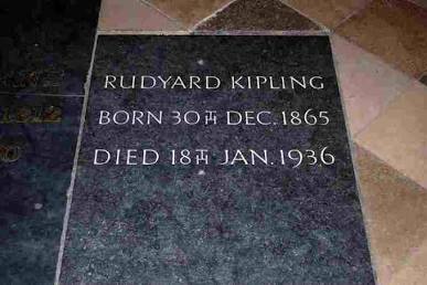 Kipling's final resting place in Poets' Corner, Westminster Abbey, AI generated