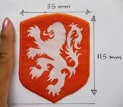 Lion Logo Sew On Patch 85x115 Mm Orange Woven Badge Sign For Jersey Shirt Jacket Hollandlionlogo In 2021 Logo Sewing Sew On Patches Lion Logo