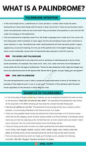 Palindrome Definition And Useful Examples Of Palindrome 7 E S L In 2020 Learn English Words English Vocabulary Words Vocabulary Words