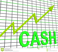 Cash Chart Graph Shows Increase Wealth Stock Illustration