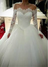 Lilybridalshop Elegant Tulle Off The Shoulder Neckline Basque Waistline Ball Gown Wedding Dress With Wedding Dresses Ball Gown Wedding Dress Ball Gowns Wedding