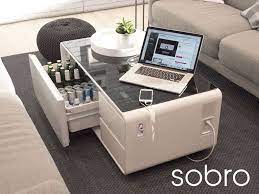 The sobro keeps beverages and food chilled and always within reach. Sobro Smart Coffee Table Has Built In Fridge Usb Bluetooth Awesome Lights Coffee Table With Fridge Cool Coffee Tables Coffee Table Design