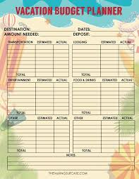 Travel Budget Worksheet Travel Budget Worksheet Vacation Budget Planner Budget Vacation