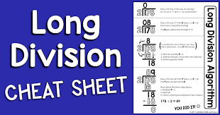 scaffolded math and science long division cheat sheet