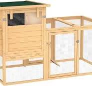 Amazon.com: PawHut Gallinero de madera de 75 pulgadas con ...