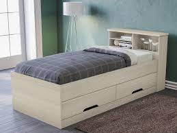 Letto singolo con rete a doghe nuovo art 96t01p 96v01 consegna gratuita arredamentishop it letti singoli mobili case in vendita. Letto Boris Con Cassetti E Scomparti Quercia 90 X 190 Cm