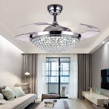 Some light kits are fairly universal, installing easily and working with a wide range of fans. 42 Inch Modern Crystal Ceiling Fan Light With Remote Control Adjustable 3 Acceleration 3 Color Fan Fixtures With Retractable Blade Led Chandelier Fan Silent Motor With Led Kit 42 Inches Silver Buy Online