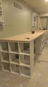 Add cabinets to your table for a transformative workbench! Craft Room Ideas 49 Quilting Room Craft Room Design Craft Room Storage