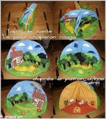 Le Petit Chaperon Rouge De Grizelda Contes Et Comptines En Tissus Le Petit Chaperon Rouge Tapis De Jeu En Feutrine Chaperon Rouge