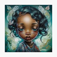 Black Cartoon Girl Photographic Prints for Sale