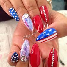 Check spelling or type a new query. Red White And Blue Patriotic Stiletto Almond Nails Nailsyulieg 4thofjuly Blue Nails 4th Of July Nails Fourth Of July Nails