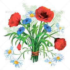 Colorful Flower Bouquet Wildflower Drawing Colorful Flowers Summer Bouquet