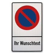Das parkverbot ist eine verkehrsregel, die das parken von straßenfahrzeugen (kraftfahrzeuge, anhänger, fahrräder und fuhrwerke) in bestimmten zonen des öffentlichen verkehrsraums untersagt. Parkverbotsschild Mit Wunschtext Schilder Online Kaufen