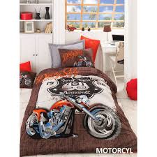 Tek kişilik nevresim takımı (31). Drc Motorcyl Desenli Genc Cocuk Tek Kisilik Nevresim Takimi