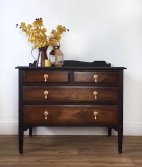 Check spelling or type a new query. Black And Dark Wood Chest Of Drawers With Vintage Gold Handles Vinterior
