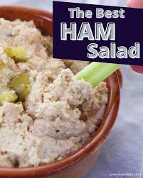 The ham is either ground up or diced, then used as a spread for crackers or. Ham Salad Absolutely Delicious And A Great Recipe That Can Use Leftover Ham A Tasty Salad Made With Diced Ham Salad Recipes Ham Salad Food Processor Recipes