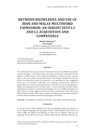 Video shows what rare means. Pdf Between Knowledge And Use Of Iban And Malay Multiword Expression An Insight Into L1 And L2 Acquisition And Competence