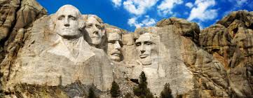 In august with a beautiful blue sky in the background. Photos Mount Rushmore National Memorial