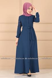 Modaselvim Ferace Kollari Nakisli Ferace Ays2316 Indigo Islamic Fashion Fashion Dresses Fashion