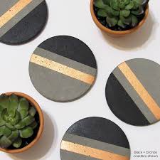 Concrete Coasters Modern Coasters Drink Coasters Cement Coasters Geometric Coasters Stone Coasters Unique Coasters Bronze Set Of 4 Bastelideen Handgefertigt Und Bierdeckel