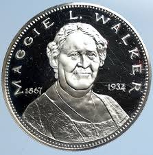 1972 US Franklin Mint BANK PRESIDENT MAGGIE L. WALKER Proof Silver Medal  i113041