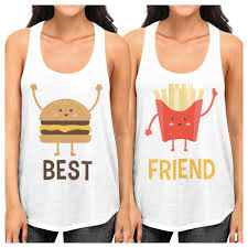 In the hot and humid months, this top can make you feel comfortable and fashionable at the same time. Hamburger And Fries Best Friend Gift Shirts Womens Cute Tank Tops Trivoshop At 39 99