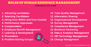 20 Roles Of Human Resource Management - Career Cliff