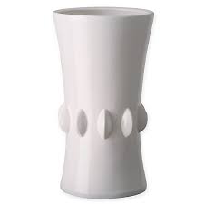 24h blue and white five rings oriental porcelain ball vase. Emissary Jewel 18 Inch Ceramic Vase In White Bed Bath Beyond