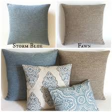 12 Sizes Available Solid Taupe And Solid Dusty Blue By Pillomatic 2019 Pillow Diy Blue Bedroom Blue Living Room Grey Throw Pillows