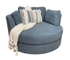 Then, pull up a side table for a place to set your book, magazine or crossword. Our Furniture Warehouse Large Cozy Cuddle Chair With 360 Rotation In Rustic Blue